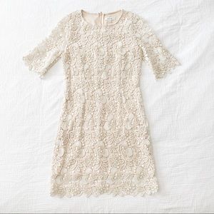 White and cream lace dress